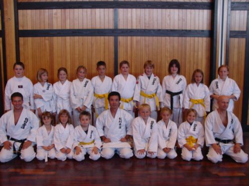 2003 Kuda Sensei mit unserer Kindergruppe in Bischofsheim