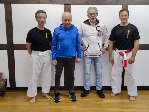 2022 Kuda Sensei und die Gründer des Karatevereins Landstuhl e.V., Dr Peter König und Werner Klein